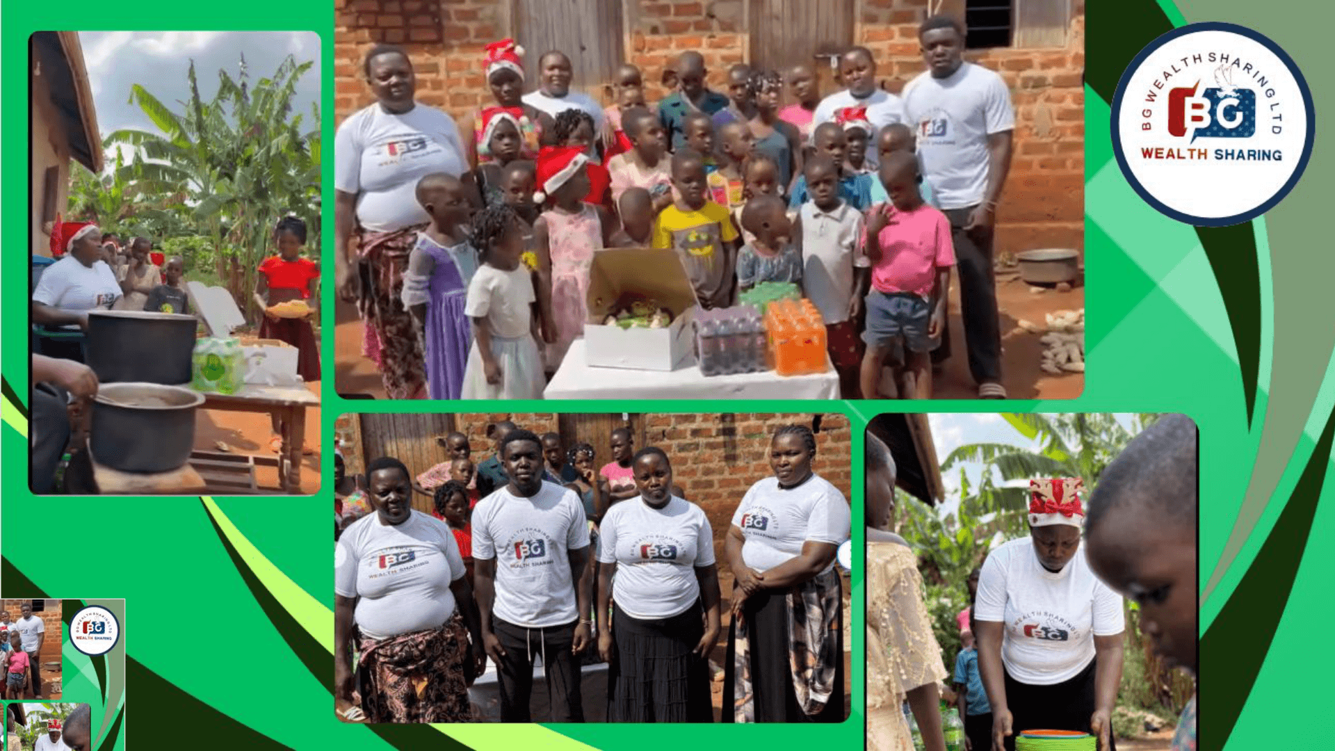 BG Wealth community members distributing food and supplies