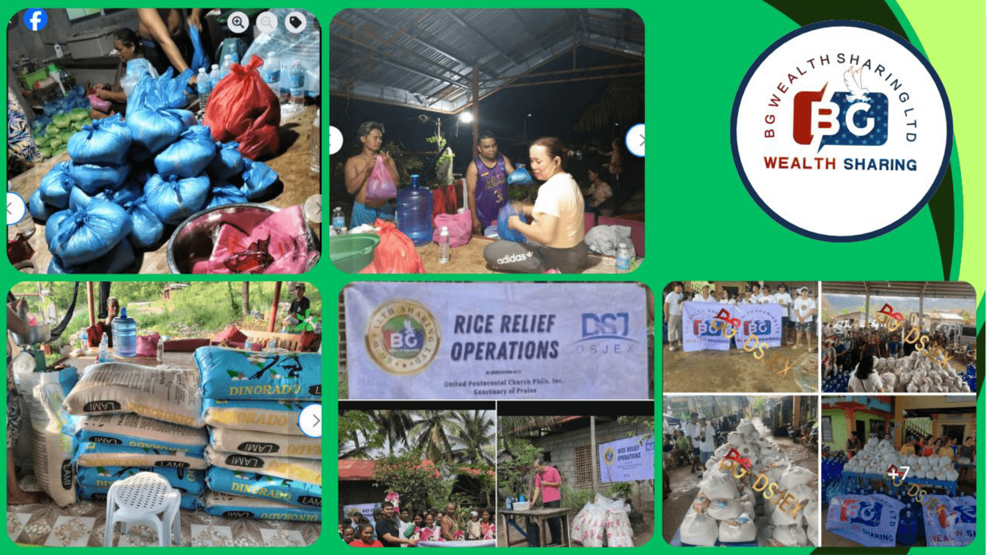 Rice relief operations and community charity by BG Wealth members